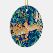 William Morris "Two Hares" Wild Rabbits Print Keramik Ornament (Rechts)