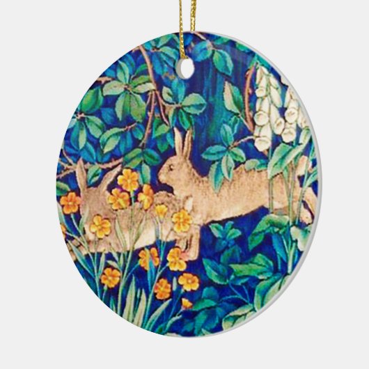 William Morris "Two Hares" Wild Rabbits Print Keramik Ornament (Links)