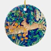 William Morris "Two Hares" Wild Rabbits Print Keramik Ornament (Hinten)