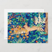 William Morris "Two Hares" Wild Rabbits Print Postkarte (Vorne/Hinten)