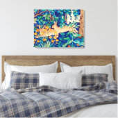 William Morris "Two Hares" - Wilde Rabbits Leinwanddruck (Insitu (Schlafzimmer))
