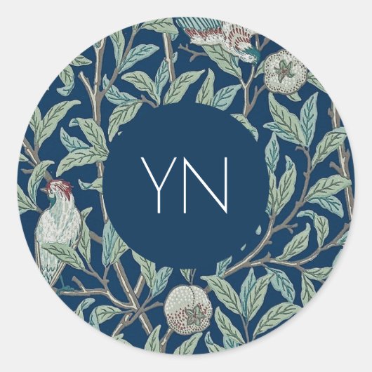 WILLIAM MORRIS UMSCHLAG AUFKLEBER: POMEGRANATE RUNDER AUFKLEBER (Vorderseite)