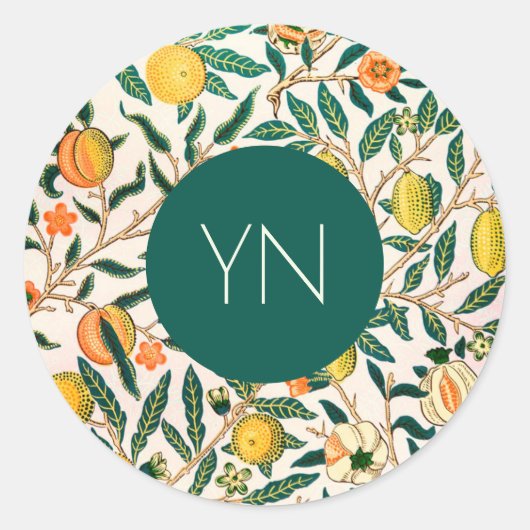 WILLIAM MORRIS UMSCHLAG AUFKLEBER "YELLOW POMEGRAN (Vorderseite)