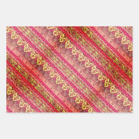 William Morris und Agra in rot Geschenkpapier Set (Vorderseite 3)