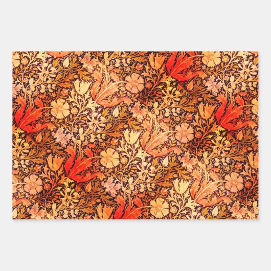 William Morris und Agra in rot Geschenkpapier Set (Vorderseite 2)