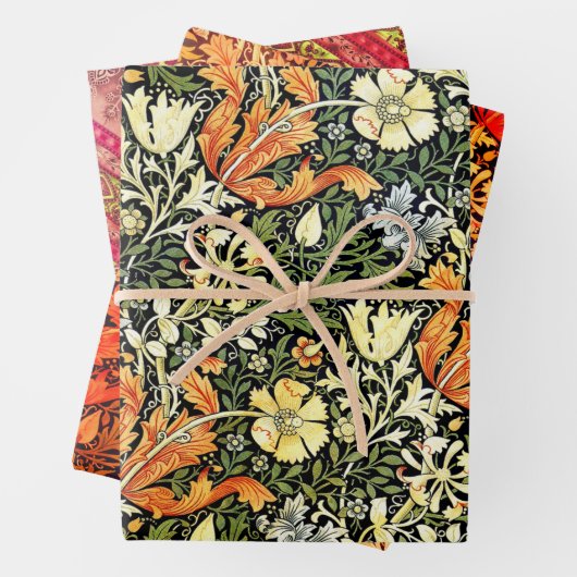 William Morris und Agra in rot Geschenkpapier Set (Beispiel)