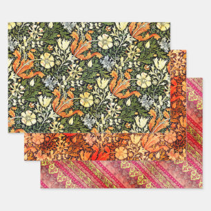 William Morris und Agra in rot Geschenkpapier Set