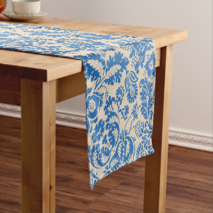 William Morris Venezianisch Blaue Fliesen Kunst Kurzer Tischläufer
