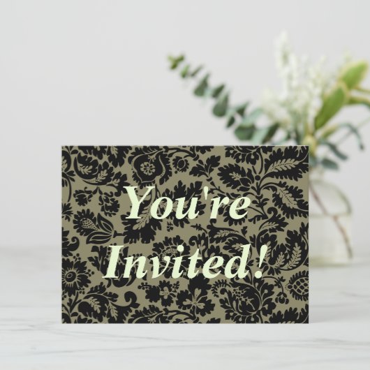 William Morris Venezianisch Damask Brocade Einladung (Stehend Vorderseite)
