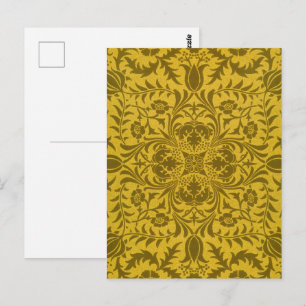 William Morris Vine Vintag Brown Blume Pattern Postkarte