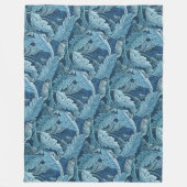 William Morris Vintag Acanthus Foliage Blue Fleecedecke (Vorderseite)