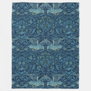 William Morris Vintag Bird Foliage Blue Fleecedecke