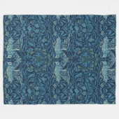 William Morris Vintag Bird Foliage Blue Fleecedecke (Vorderseite (Horizontal))