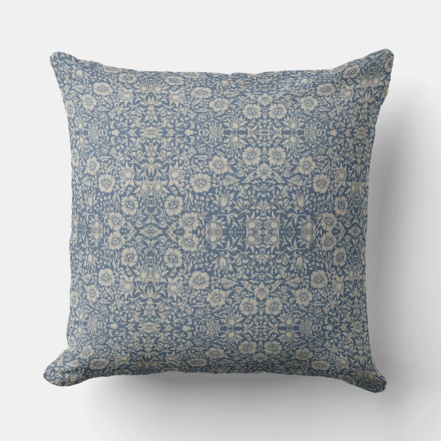 William Morris Vintag Bloral Blue Mallow Kissen (Vorderseite)