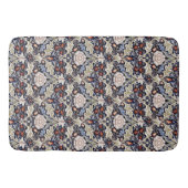 William Morris Vintag Blue Beige Blume Badematte (Vorderseite)