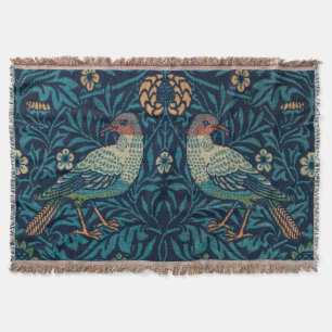 William Morris Vintag Blue Birds Pattern Decke