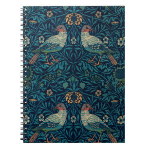 William Morris Vintag Blue Birds Pattern Notizblock