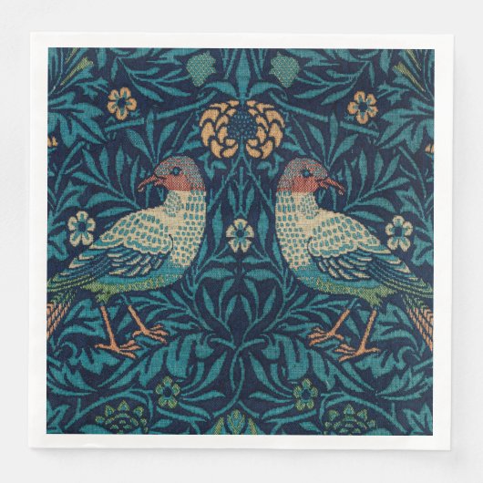 William Morris Vintag Blue Birds Pattern Serviette (Vorderseite)