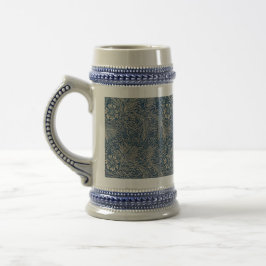 William Morris Vintag Blue Floral Pattern Bierglas