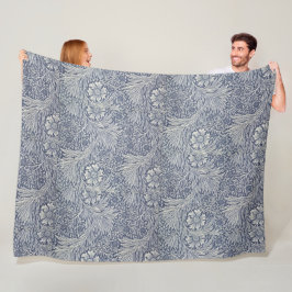 William Morris Vintag Blue Floral Pattern Fleecedecke