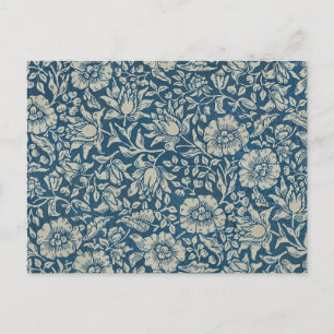 William Morris Vintag Blue Floral Pattern Postkarte
