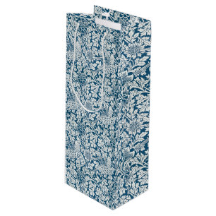 William Morris Vintag Blume Birds Blue White Geschenktüte Für Weinflaschen