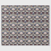 William Morris Vintag Blume Blaues Blumenmuster Geschenkpapier (Flach)