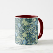 William Morris Vintag Blumenblauer Grüne Algen Tasse (VorderseiteRechts)