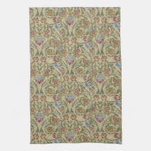 William Morris Vintag Blumenblauer Rosa Brocade Geschirrtuch (Vertikal)