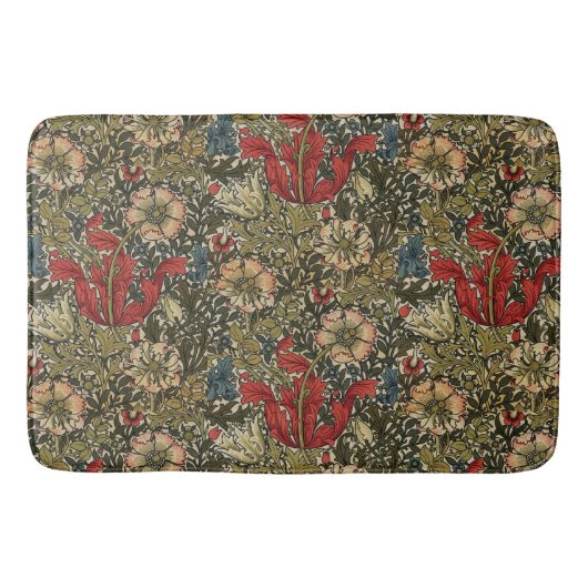 William Morris Vintag Elegantes Blumenmuster Badematte (Vorderseite)