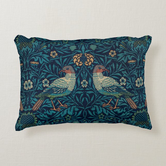 William Morris Vintag Floral Bird Dekokissen (Vorderseite)