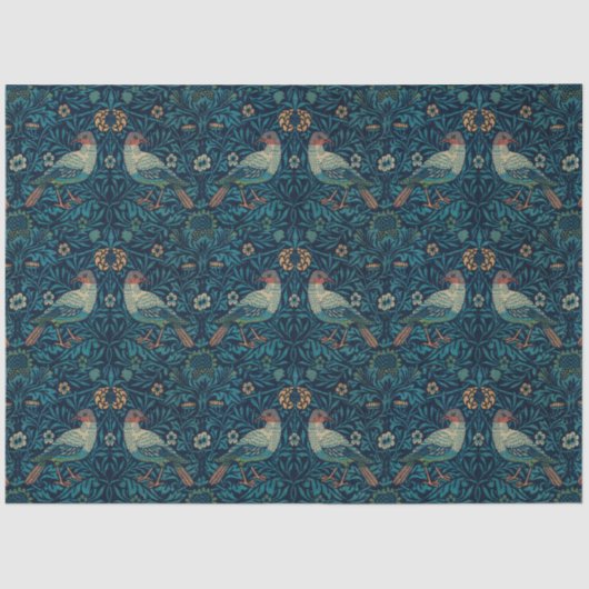 William Morris Vintag Floral Birds Seidenpapier (Vorderseite)