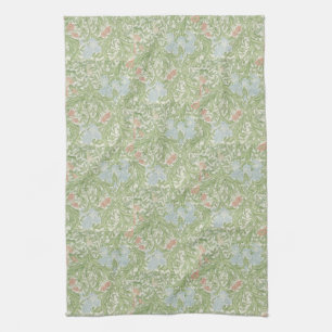 William Morris Vintag Floral Blue Green Pink Iris Geschirrtuch