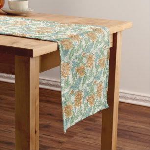 William Morris Vintag Floral Blue Single Stem Kurzer Tischläufer