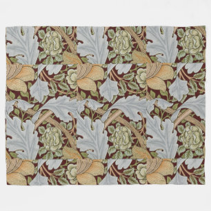 William Morris Vintag Floral Blume White Red Fleecedecke