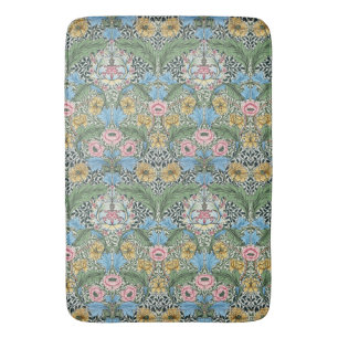 William Morris Vintag Floral Blume Yellow Blue Badematte