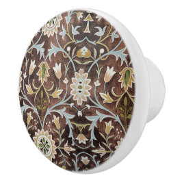 William Morris Vintag Floral Brown Blue Green Keramikknauf