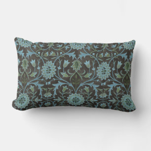 William Morris Vintag Floral Brown Blue Green Lendenkissen