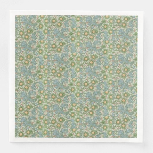 William Morris Vintag Floral Green Serviette (Vorderseite)