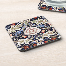 William Morris Vintag Floral Pattern Blume Blau Getränkeuntersetzer