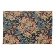 William Morris Vintag Floral Pattern Red Blue