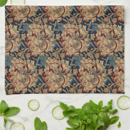 William Morris Vintag Floral Pattern Red Blue Geschirrtuch
