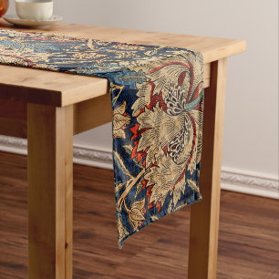 William Morris Vintag Floral Pattern Red Blue Großer Tischläufer