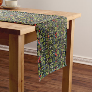 William Morris Vintag Floral Pattern Red Blue Großer Tischläufer
