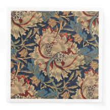 William Morris Vintag Floral Pattern Red Blue