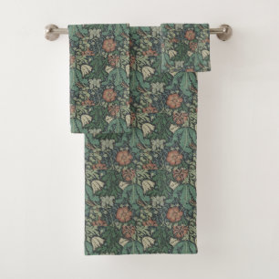 William Morris Vintag Floral Pink Green Complex Badhandtuch Set