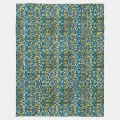 William Morris Vintag Gold Green Fleecedecke (Vorderseite)