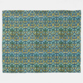 William Morris Vintag Gold Green Fleecedecke (Vorderseite (Horizontal))