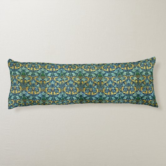 William Morris Vintag Gold Green Seitenschläferkissen (Rückseite)