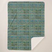 William Morris Vintag Gold Green Sherpadecke (Vorderseite)